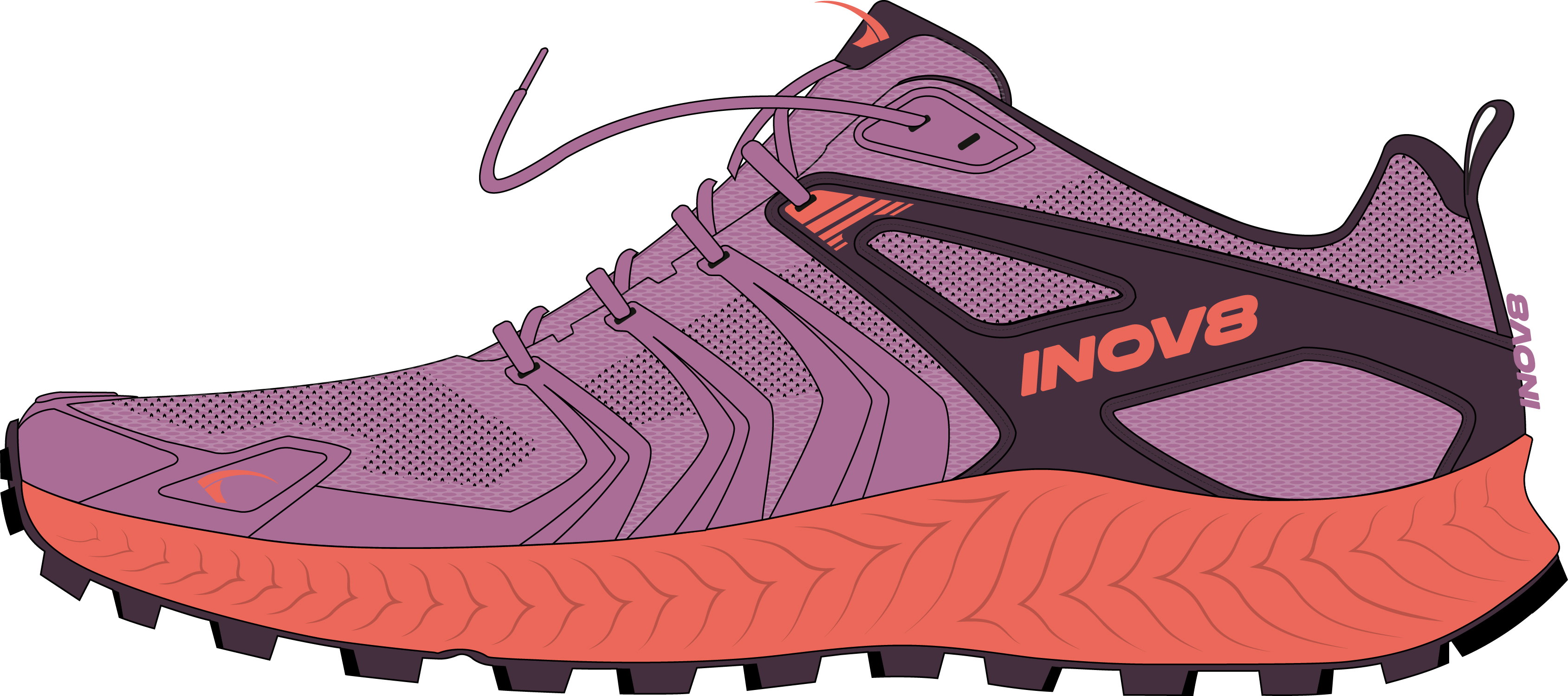 Image Inov8  Trailtalon  Femme MAUVE/CORAIL  W10.5